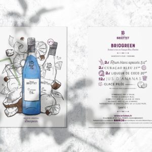 Carte recettes N°3 Briogreen cocktail à base de Curaçao Bleu Briottet