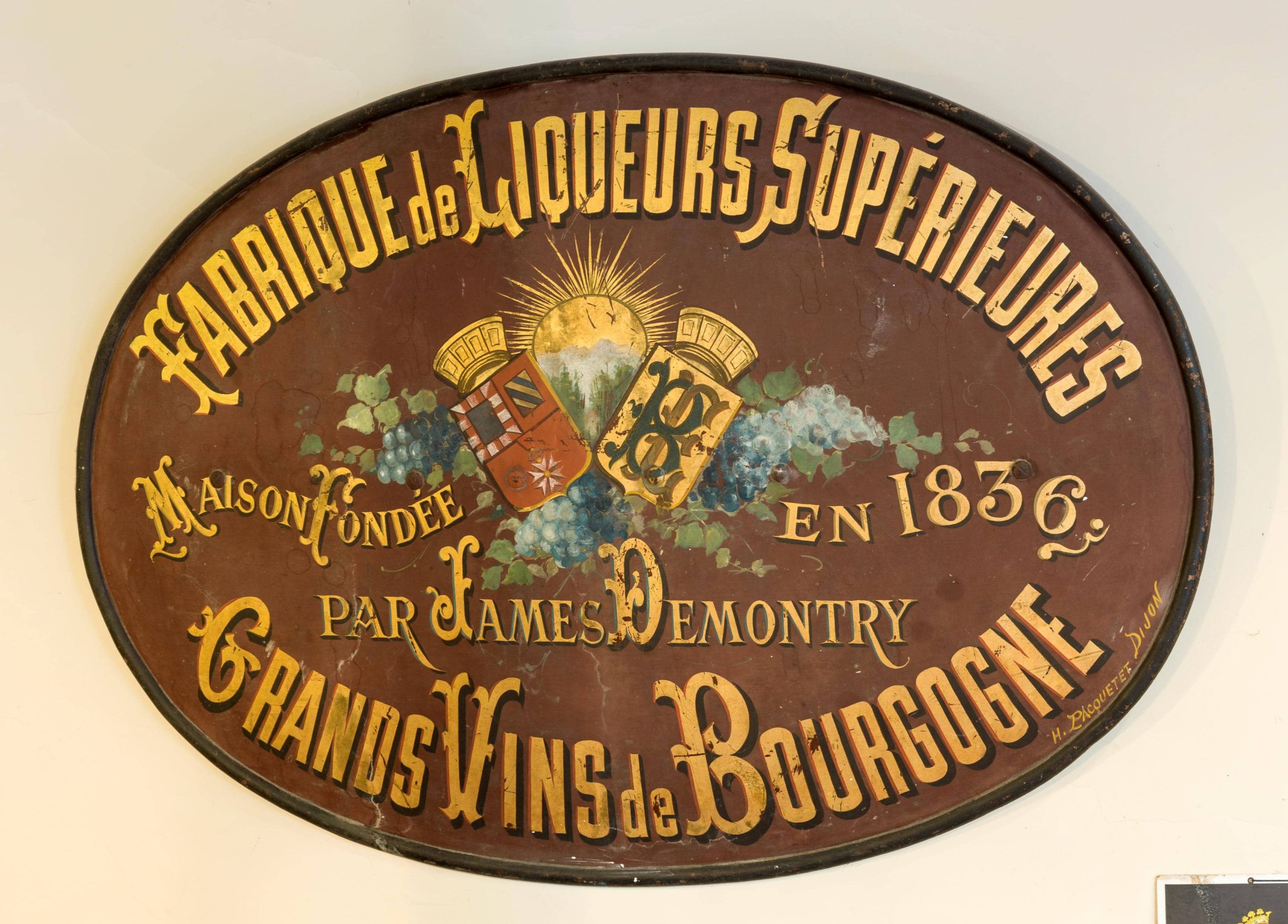 plaque fabrique de liqueurs supérieures james demontry theuriet briottet