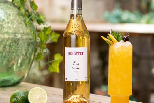 tiki tonka cocktail avec liqueur de tonka briottet et rhum briottet