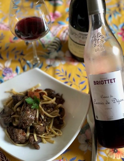 recette bœuf bourguignon à la crème de cassis Briottet